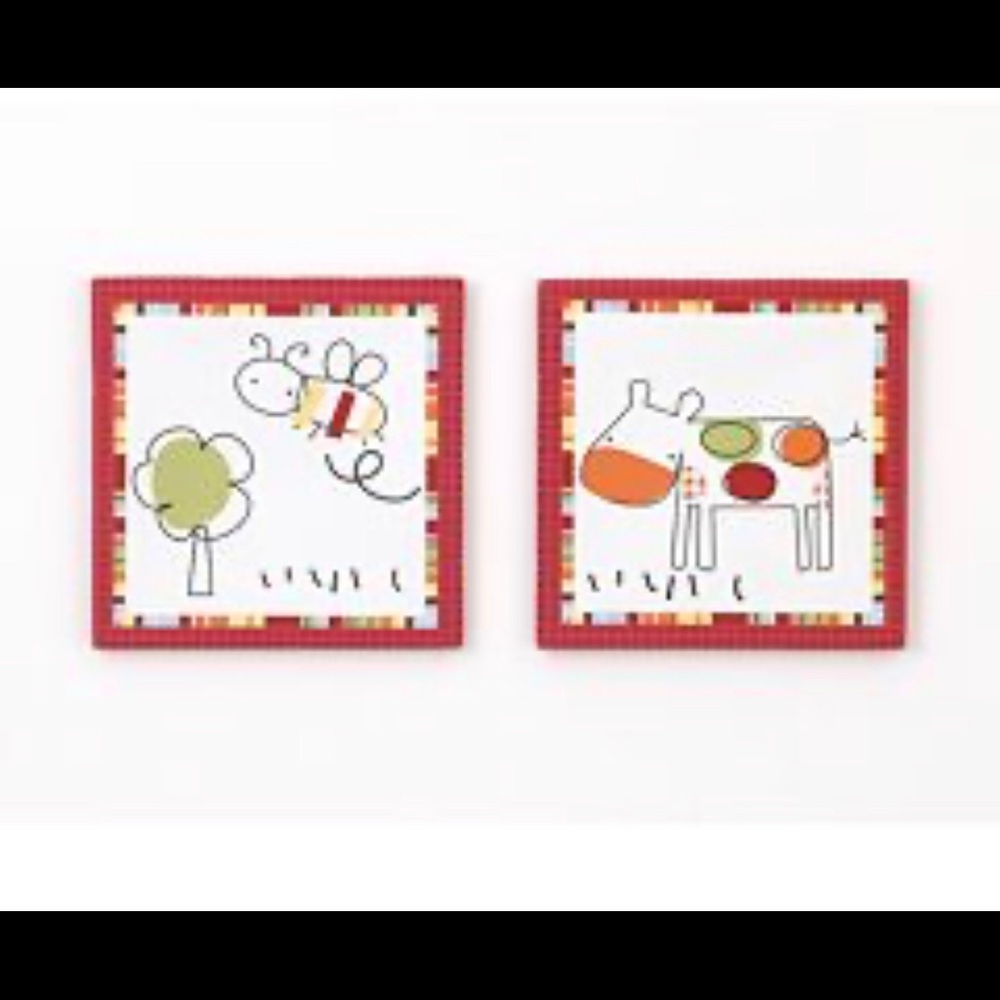 Coco & Company Baby Farm 2pc Canvas Wall Art Set